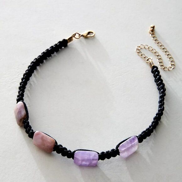 FREE PEOPLE Sweet Carolina Choker In Amethyst NWT - Picture 2 of 6